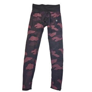 Jed North Camo Athletic Leggings Women Sz XS Red Yoga Workout Compression Gym